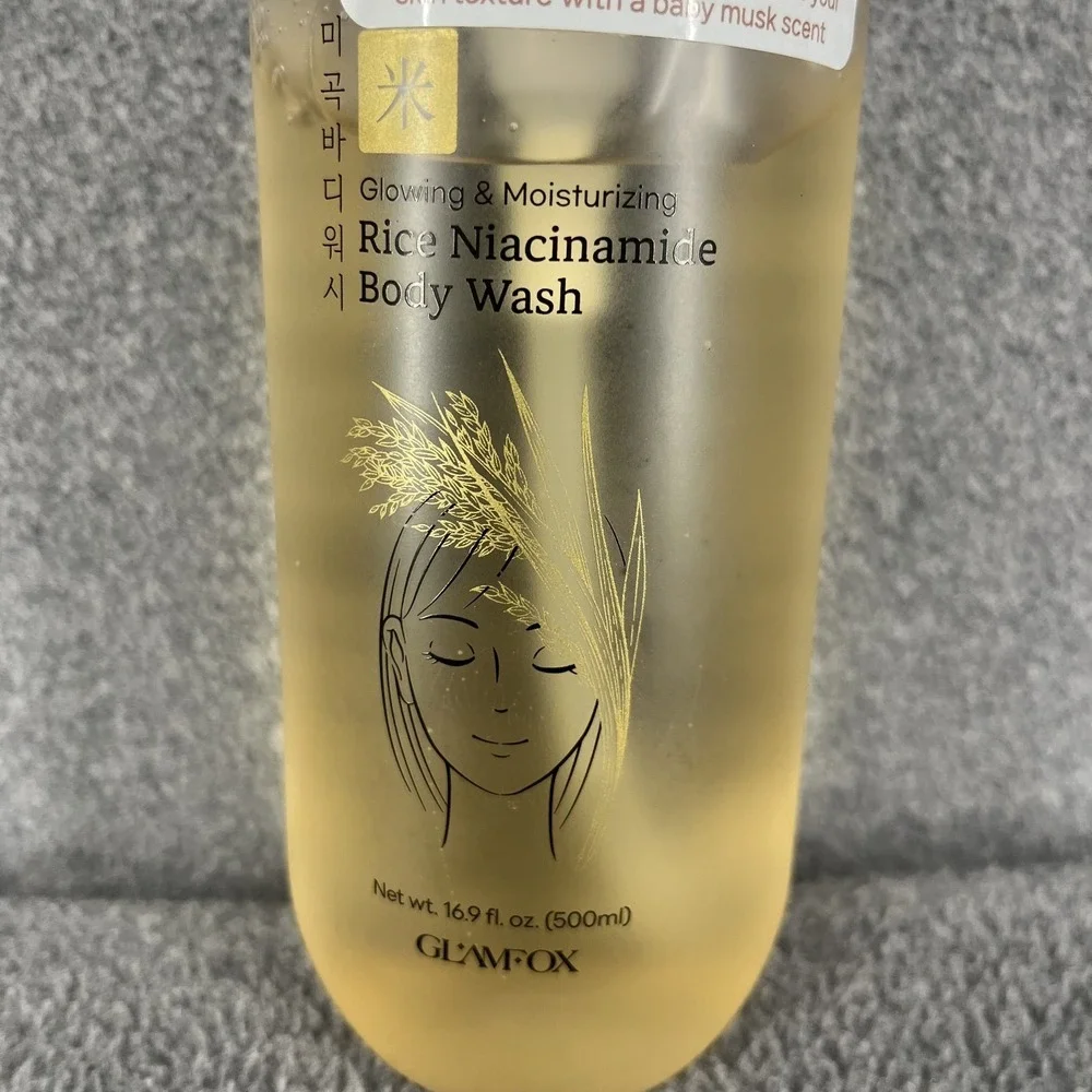 GLAMFOX Rice Niacinamide Body Wash Glowing‎ & Moisturizing 16.9 oz